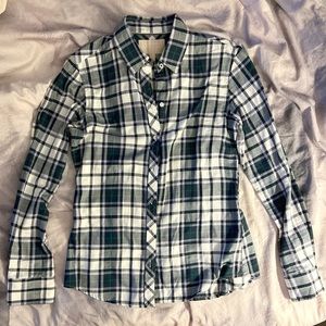 Banana Republic Slim Fit Plaid Blouse Small